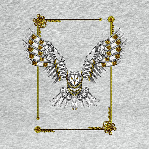 white owl and gold(no background) by DigitalCoret